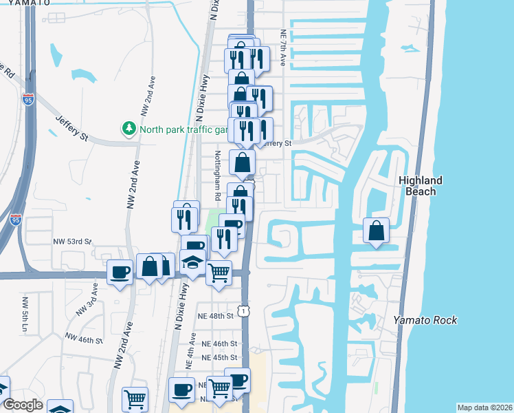 map of restaurants, bars, coffee shops, grocery stores, and more near in Boca Raton
