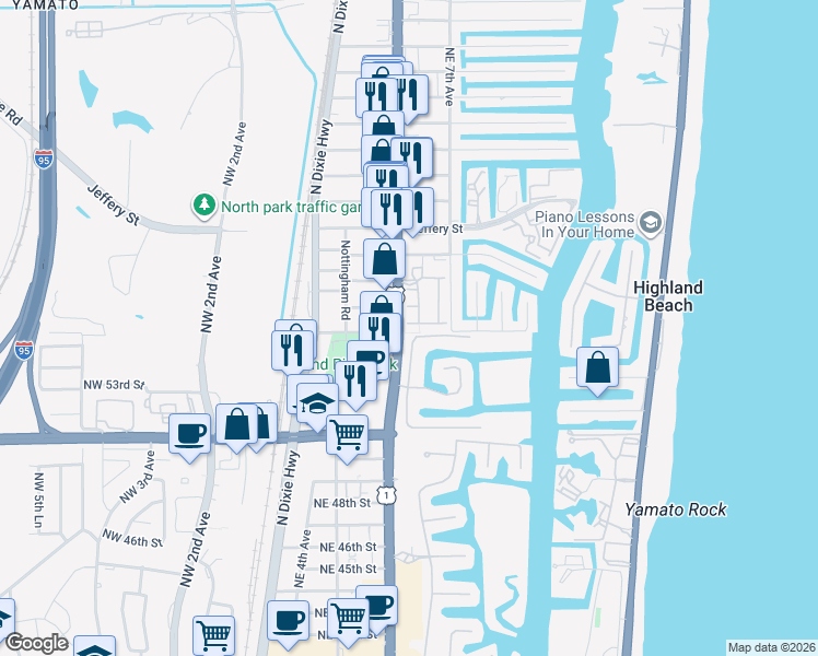 map of restaurants, bars, coffee shops, grocery stores, and more near in Boca Raton