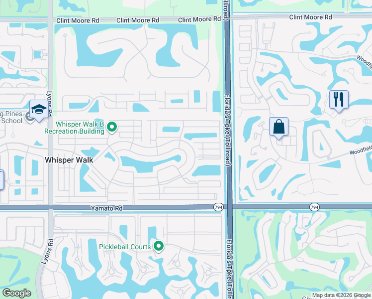 map of restaurants, bars, coffee shops, grocery stores, and more near 8219 Springlake Drive in Boca Raton