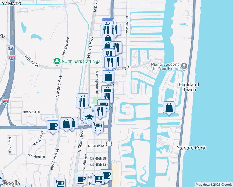 map of restaurants, bars, coffee shops, grocery stores, and more near in Boca Raton