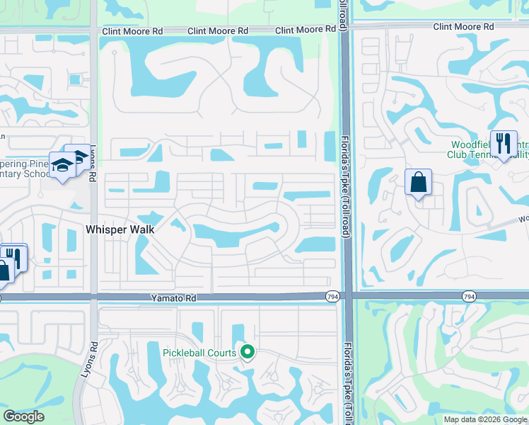 map of restaurants, bars, coffee shops, grocery stores, and more near 8279 Springlake Drive in Boca Raton