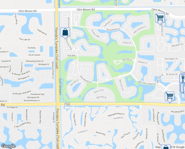 map of restaurants, bars, coffee shops, grocery stores, and more near 5625 Regency Circle West in Boca Raton