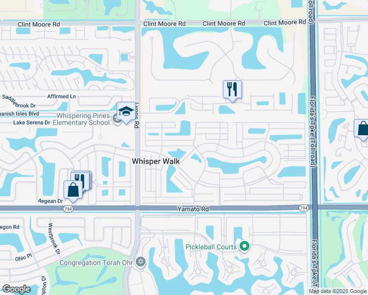 map of restaurants, bars, coffee shops, grocery stores, and more near 8876 Sunscape Lane in Boca Raton