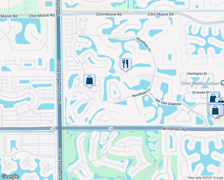 map of restaurants, bars, coffee shops, grocery stores, and more near 3809 Regency Circle South in Boca Raton