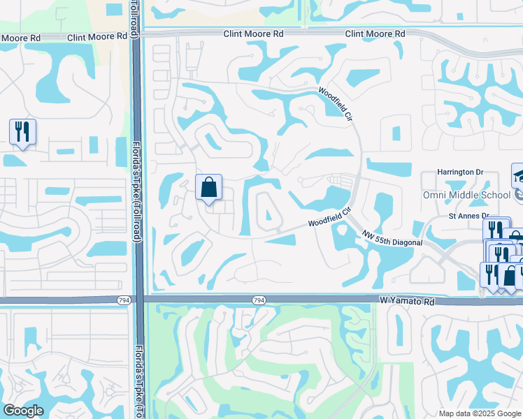 map of restaurants, bars, coffee shops, grocery stores, and more near 3809 Regency Circle South in Boca Raton