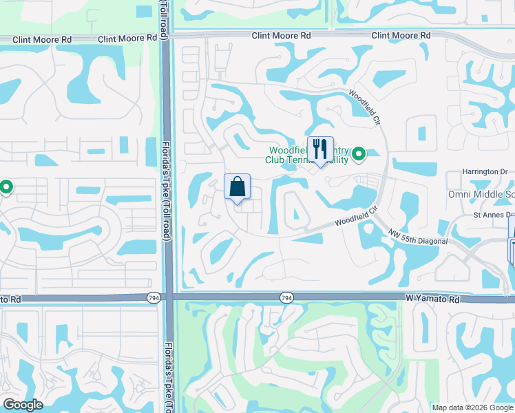 map of restaurants, bars, coffee shops, grocery stores, and more near 3951 Northwest 58th Place in Boca Raton