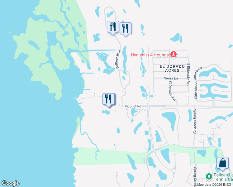 map of restaurants, bars, coffee shops, grocery stores, and more near 5199 Mamie Street in Bonita Springs