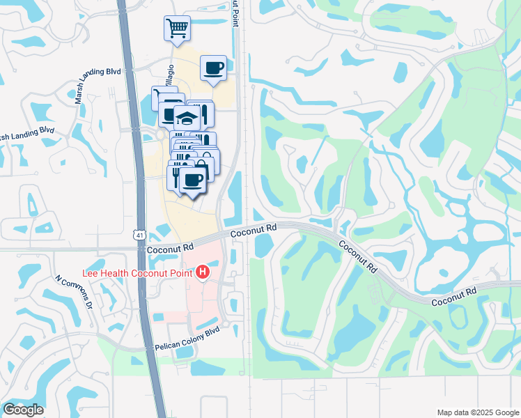 map of restaurants, bars, coffee shops, grocery stores, and more near 23146 Rosedale Drive in Bonita Springs