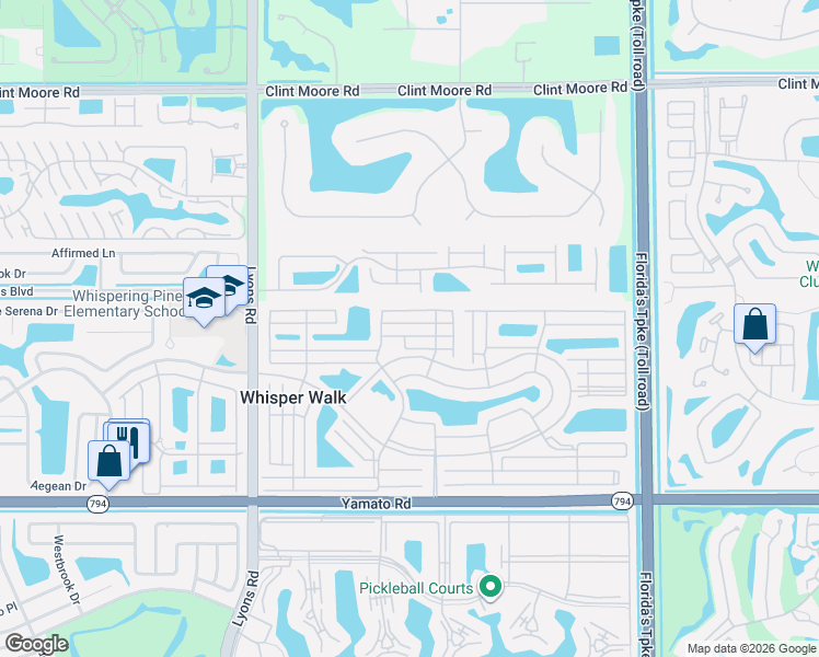 map of restaurants, bars, coffee shops, grocery stores, and more near 8681 Flamingo Drive in Boca Raton