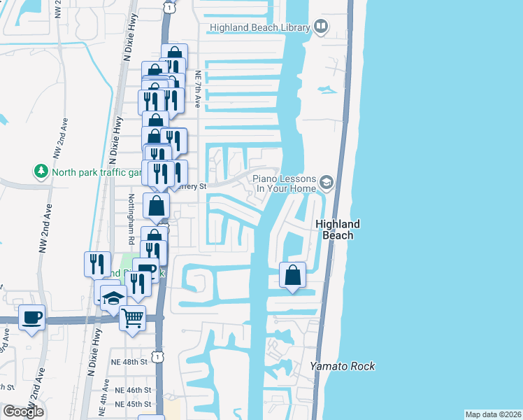 map of restaurants, bars, coffee shops, grocery stores, and more near 870 Havana Drive in Boca Raton