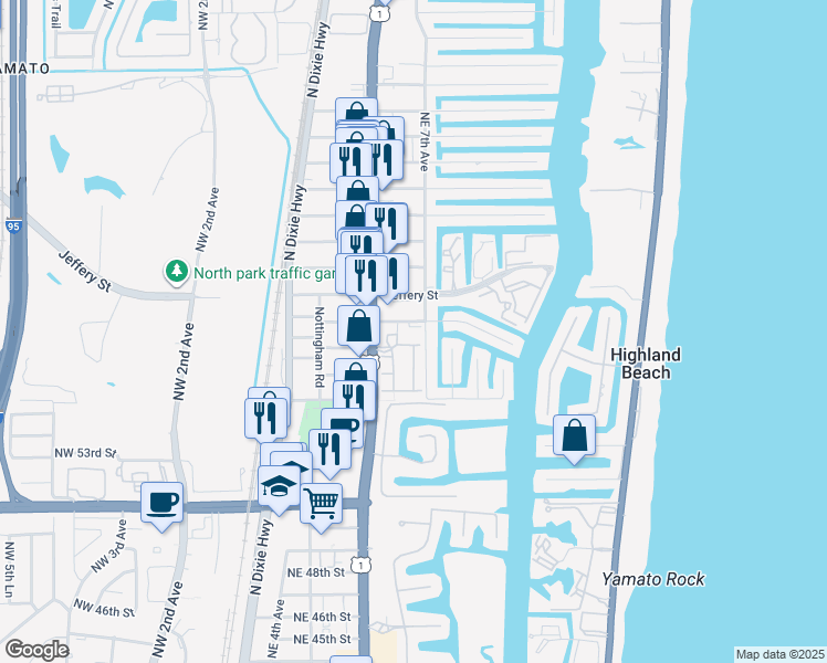 map of restaurants, bars, coffee shops, grocery stores, and more near 690 Kingsbridge Street in Boca Raton