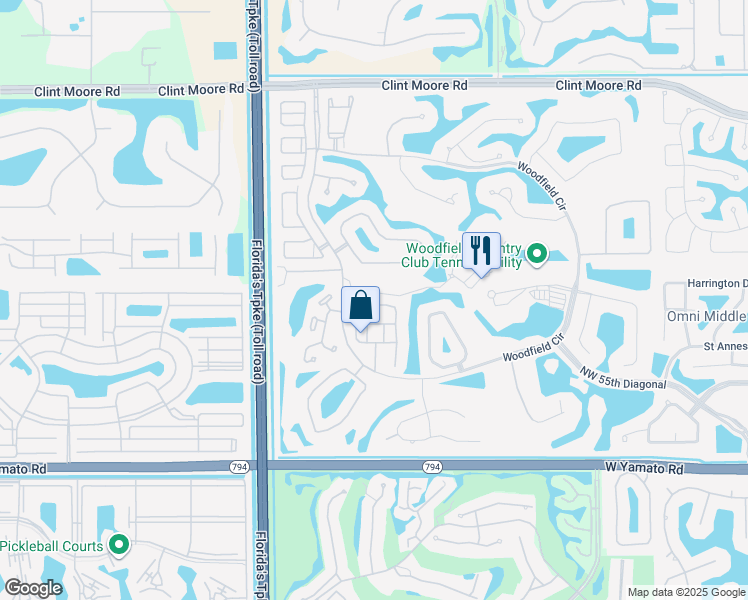 map of restaurants, bars, coffee shops, grocery stores, and more near 3951 Northwest 58th Place in Boca Raton