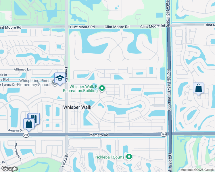 map of restaurants, bars, coffee shops, grocery stores, and more near 8681 Flamingo Drive in Boca Raton