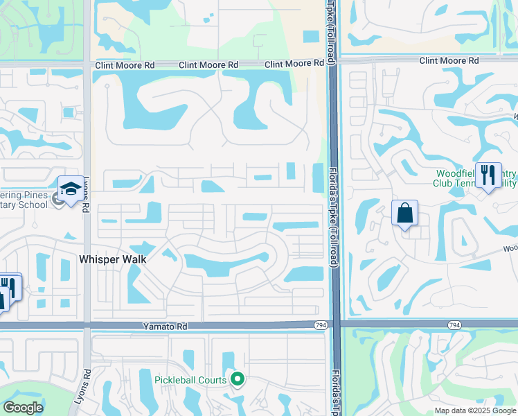 map of restaurants, bars, coffee shops, grocery stores, and more near 8229 Springview Terrace in Boca Raton