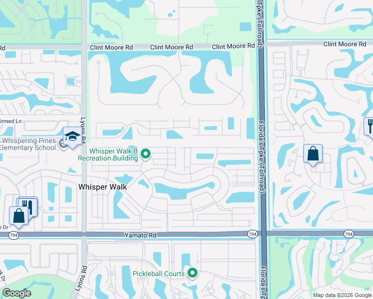 map of restaurants, bars, coffee shops, grocery stores, and more near 18571 Breezy Palm Way in Boca Raton