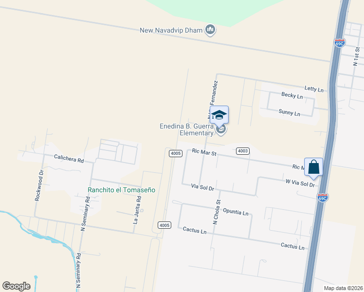 map of restaurants, bars, coffee shops, grocery stores, and more near 1109 Ric Mar Street in Edinburg