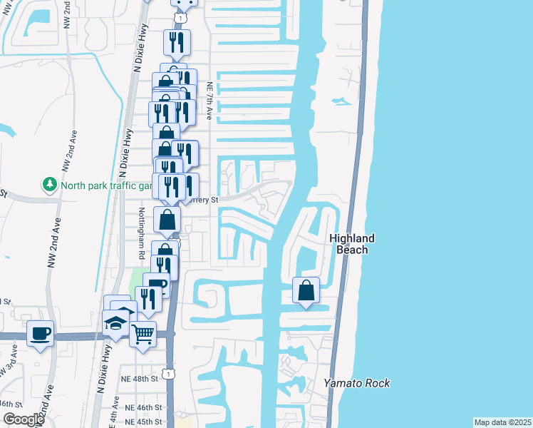map of restaurants, bars, coffee shops, grocery stores, and more near 984 Jeffery Street in Boca Raton