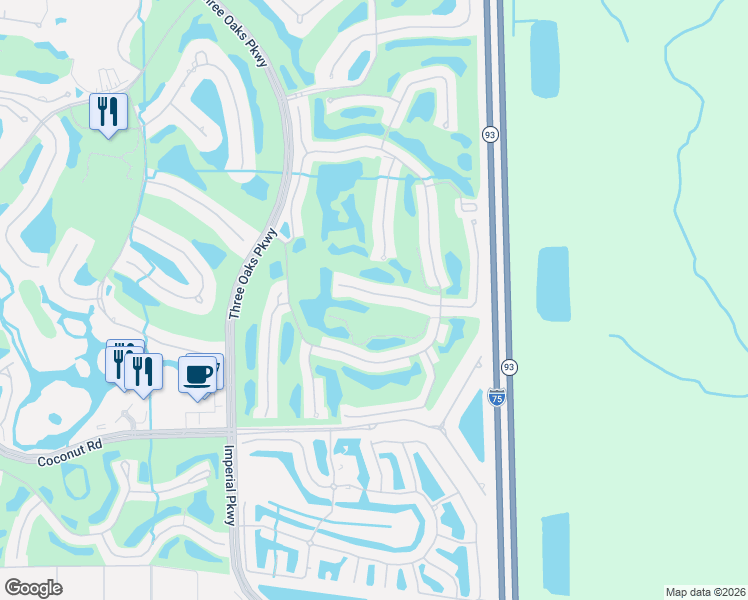 map of restaurants, bars, coffee shops, grocery stores, and more near 10560 Copper Lake Drive in Bonita Springs