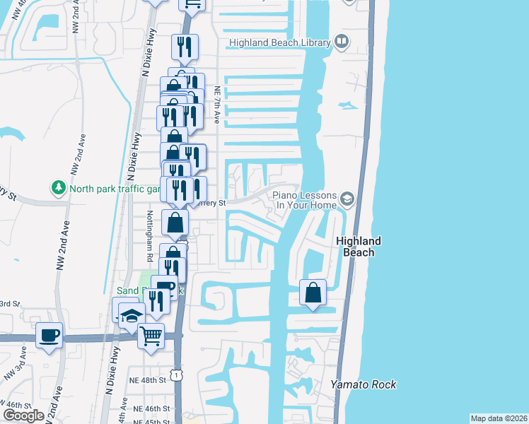 map of restaurants, bars, coffee shops, grocery stores, and more near 800 Jeffery Street in Boca Raton