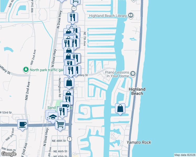 map of restaurants, bars, coffee shops, grocery stores, and more near 800 Jeffery Street in Boca Raton