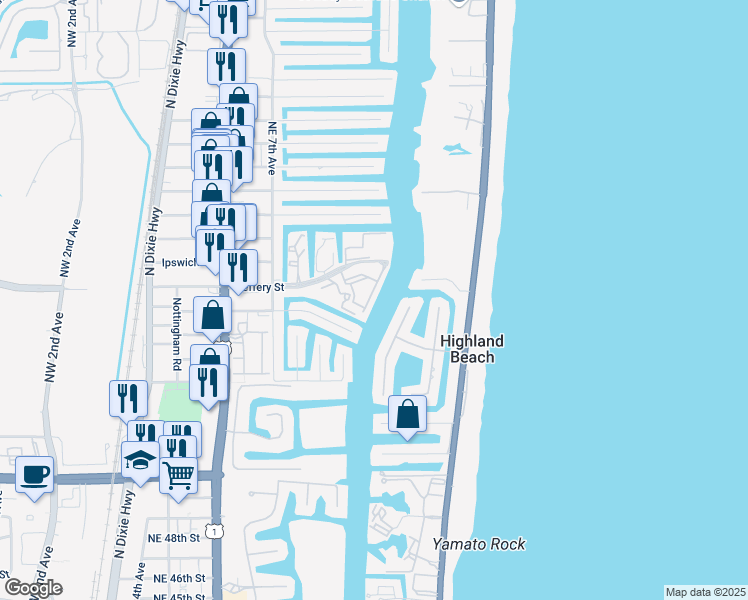 map of restaurants, bars, coffee shops, grocery stores, and more near 924 Jeffery Street in Boca Raton