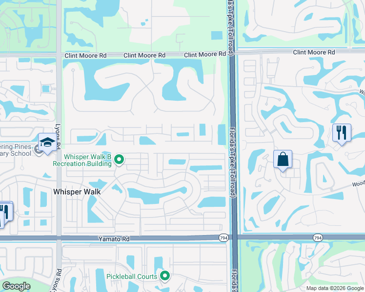 map of restaurants, bars, coffee shops, grocery stores, and more near 18571 Breezy Palm Way in Boca Raton