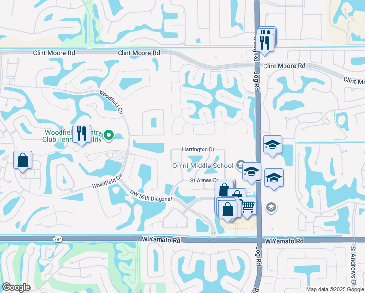 map of restaurants, bars, coffee shops, grocery stores, and more near 3269 Harrington Drive in Boca Raton