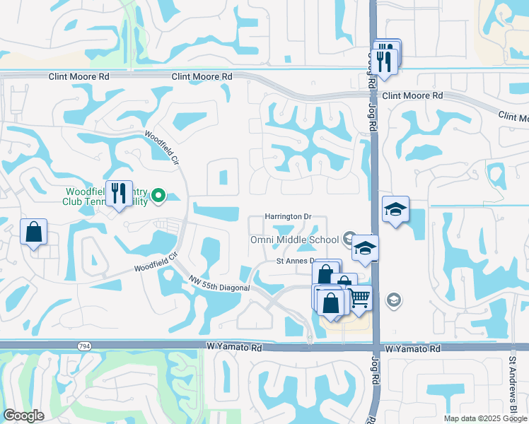 map of restaurants, bars, coffee shops, grocery stores, and more near 3269 Harrington Drive in Boca Raton