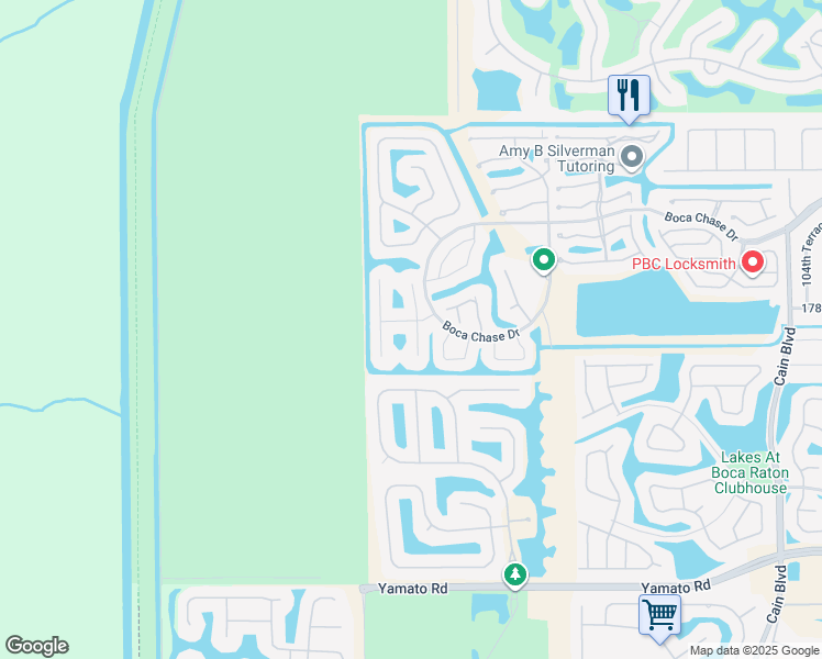 map of restaurants, bars, coffee shops, grocery stores, and more near 21371 Millbrook Court in Boca Raton