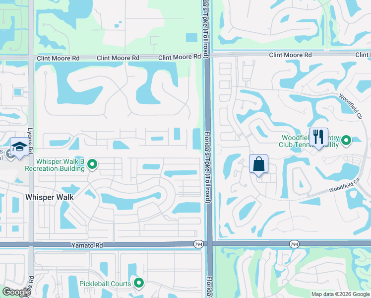 map of restaurants, bars, coffee shops, grocery stores, and more near 8094 Vía Di Veneto in Boca Raton