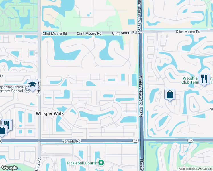 map of restaurants, bars, coffee shops, grocery stores, and more near 8286 Vía Di Veneto in Boca Raton