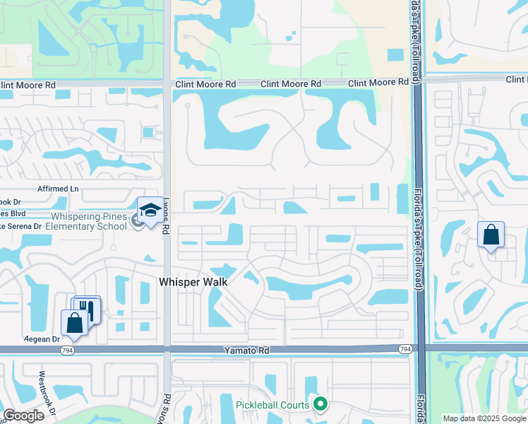 map of restaurants, bars, coffee shops, grocery stores, and more near 8647 Vía Reale in Boca Raton