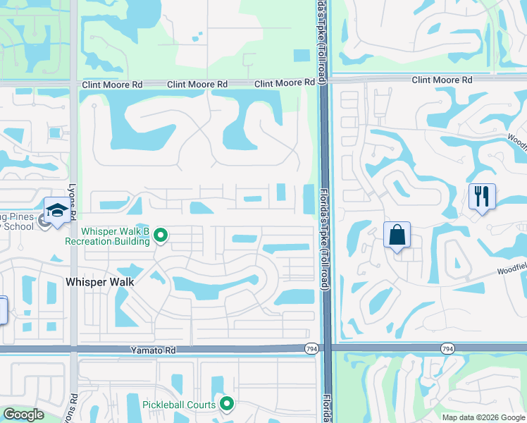 map of restaurants, bars, coffee shops, grocery stores, and more near 8190 Vía Di Veneto in Boca Raton
