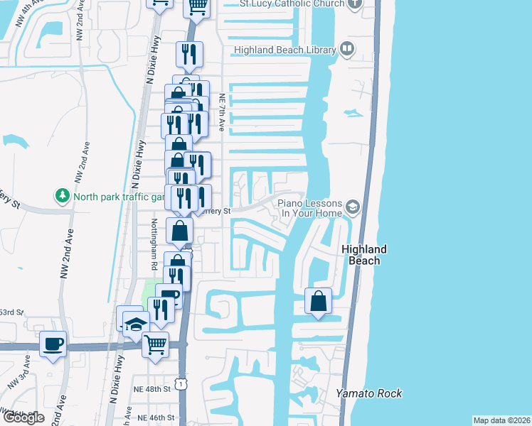 map of restaurants, bars, coffee shops, grocery stores, and more near 800 Jeffery Street in Boca Raton