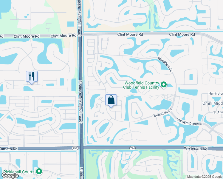 map of restaurants, bars, coffee shops, grocery stores, and more near 4083 Briarcliff Circle in Boca Raton