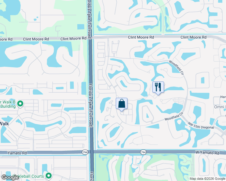 map of restaurants, bars, coffee shops, grocery stores, and more near 4083 Briarcliff Circle in Boca Raton