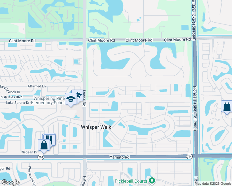 map of restaurants, bars, coffee shops, grocery stores, and more near 8706 Vía Reale in Boca Raton