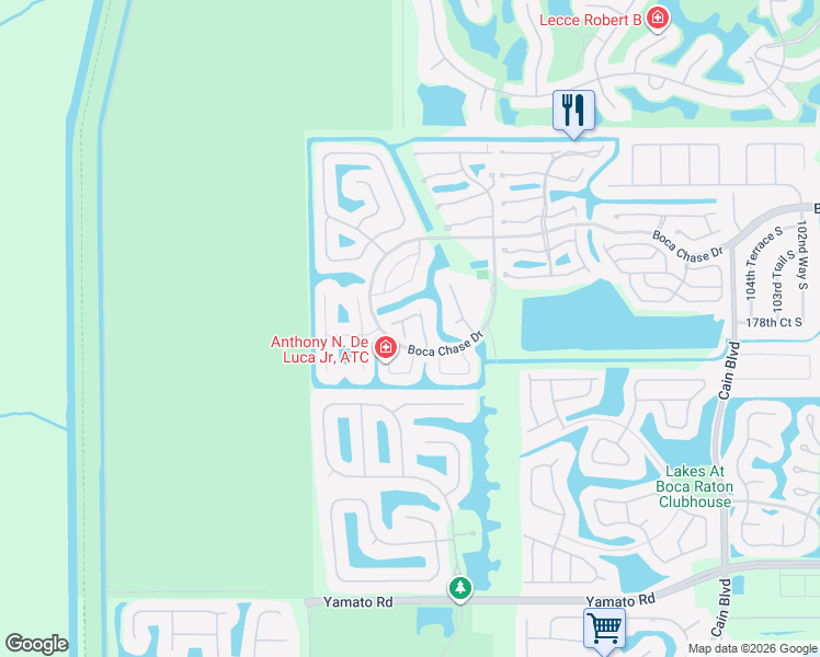 map of restaurants, bars, coffee shops, grocery stores, and more near 11300 Jasmine Hill Circle in Boca Raton