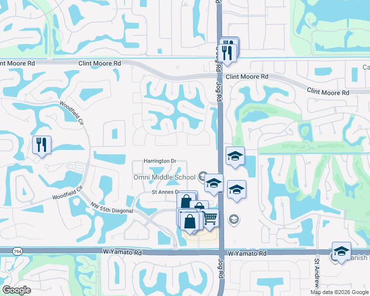 map of restaurants, bars, coffee shops, grocery stores, and more near 6065 Northwest 31st Terrace in Boca Raton