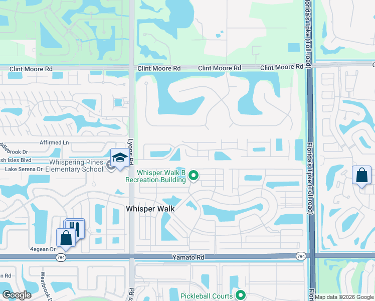 map of restaurants, bars, coffee shops, grocery stores, and more near 8729 Vía Giula in Boca Raton
