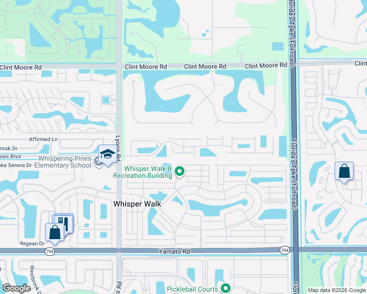 map of restaurants, bars, coffee shops, grocery stores, and more near Vía Reale in Palm Beach County