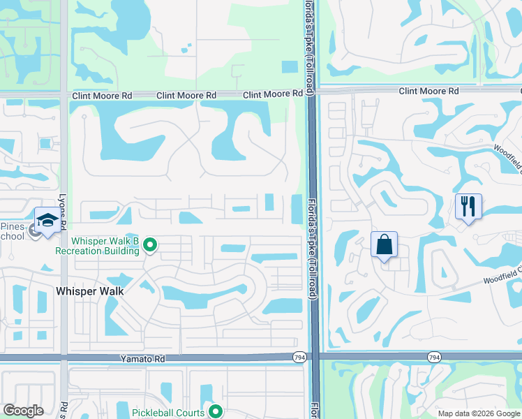 map of restaurants, bars, coffee shops, grocery stores, and more near 8195 Vía Bella in Boca Raton