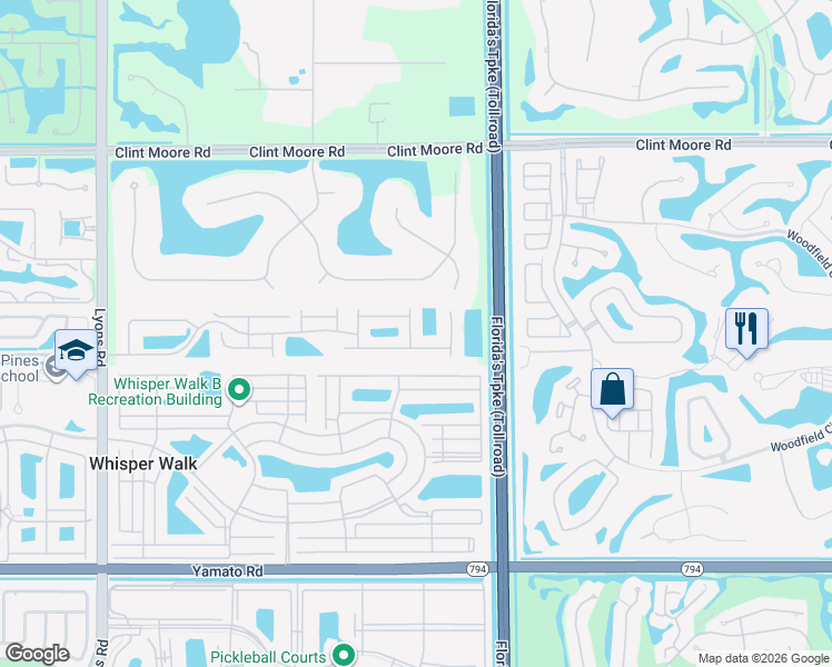 map of restaurants, bars, coffee shops, grocery stores, and more near 8195 Vía Bella in Boca Raton
