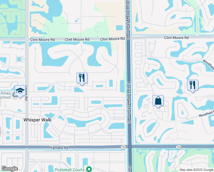 map of restaurants, bars, coffee shops, grocery stores, and more near 8195 Vía Bella in Boca Raton