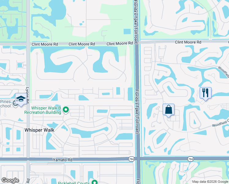 map of restaurants, bars, coffee shops, grocery stores, and more near 8195 Vía Bella in Boca Raton