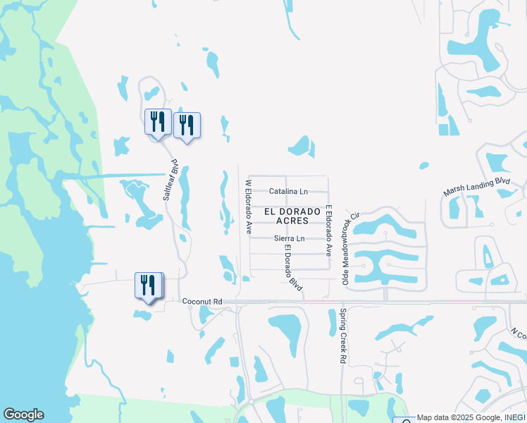 map of restaurants, bars, coffee shops, grocery stores, and more near 4641 Santiago Lane in Bonita Springs