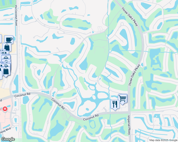 map of restaurants, bars, coffee shops, grocery stores, and more near 9799 Bay Meadow in Bonita Springs