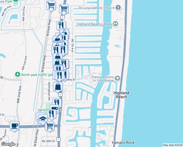 map of restaurants, bars, coffee shops, grocery stores, and more near 777 Jeffery Street in Boca Raton