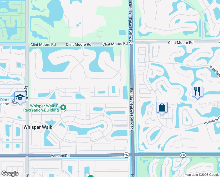 map of restaurants, bars, coffee shops, grocery stores, and more near 8195 Vía Bella in Boca Raton