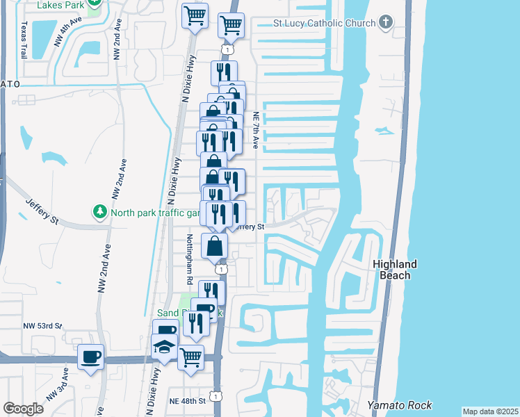 map of restaurants, bars, coffee shops, grocery stores, and more near 681 Ipswich Street in Boca Raton